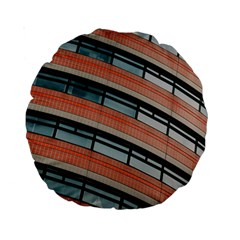 Architecture Building Glass Pattern Standard 15  Premium Round Cushions by Amaryn4rt