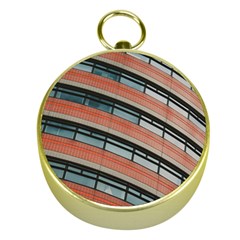 Architecture Building Glass Pattern Gold Compasses by Amaryn4rt