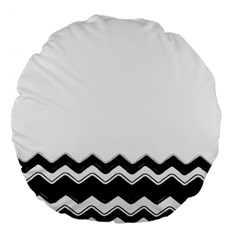 Chevrons Black Pattern Background Large 18  Premium Round Cushions by Nexatart