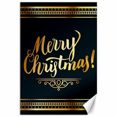 Christmas Gold Black Frame Noble Canvas 12  X 18   by Nexatart