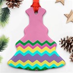 Easter Chevron Pattern Stripes Christmas Tree Ornament (Two Sides) Front