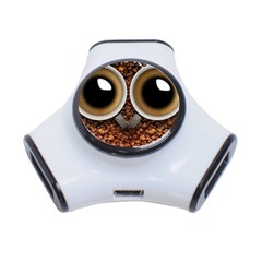 Owl Coffee Art 3-port Usb Hub by Nexatart