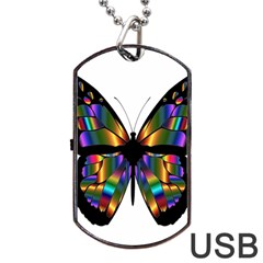 Abstract Animal Art Butterfly Dog Tag Usb Flash (one Side) by Nexatart