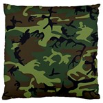 Camouflage Green Brown Black Large Flano Cushion Case (One Side) Front