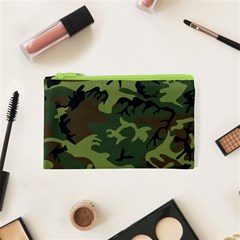 Camouflage Green Brown Black Cosmetic Bag (xs) by Nexatart