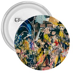 Art Graffiti Abstract Lines 3  Buttons by Nexatart