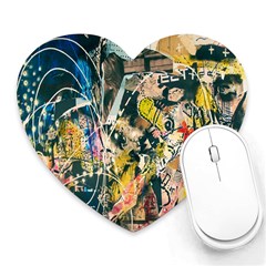 Art Graffiti Abstract Lines Heart Mousepads by Nexatart