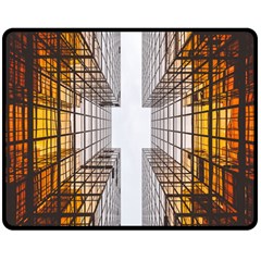 Architecture Facade Buildings Windows Double Sided Fleece Blanket (medium)  by Nexatart