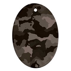 Background For Scrapbooking Or Other Camouflage Patterns Beige And Brown Ornament (oval) by Nexatart