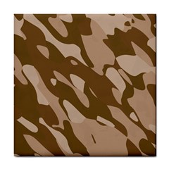 Background For Scrapbooking Or Other Beige And Brown Camouflage Patterns Tile Coasters by Nexatart