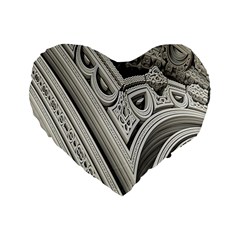 Arches Fractal Chaos Church Arch Standard 16  Premium Flano Heart Shape Cushions by Nexatart