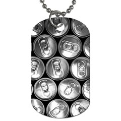 Black And White Doses Cans Fuzzy Drinks Dog Tag (two Sides) by Nexatart