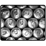 Black And White Doses Cans Fuzzy Drinks Fleece Blanket (Medium)  60 x50  Blanket Front