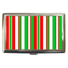 Christmas Holiday Stripes Red Green,white Cigarette Money Cases by Nexatart