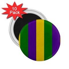 Mardi Gras Striped Pattern 2 25  Magnets (10 Pack)  by dflcprints