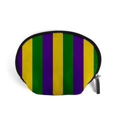 Mardi Gras Striped Pattern Accessory Pouches (small)  by dflcprints