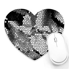 Mosaic Stones Glass Pattern Heart Mousepads by Nexatart