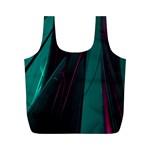 Abstract Green Purple Full Print Recycle Bags (M)  Back