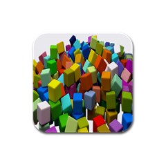Cubes Assorted Random Toys Rubber Square Coaster (4 Pack)  by Nexatart