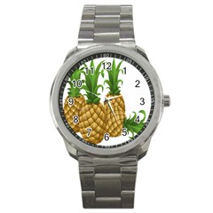 Pineapples Tropical Fruits Foods Sport Metal Watch by Nexatart