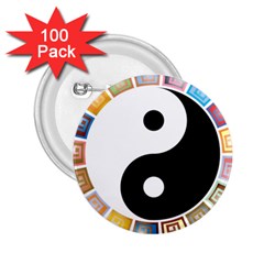 Yin Yang Eastern Asian Philosophy 2 25  Buttons (100 Pack)  by Nexatart