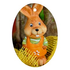 Easter Hare Easter Bunny Ornament (oval) by Nexatart