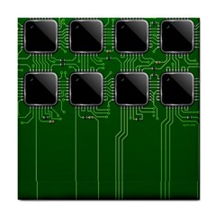 Green Circuit Board Pattern Tile Coasters by Nexatart