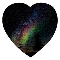 Starry Sky Galaxy Star Milky Way Jigsaw Puzzle (heart) by Nexatart