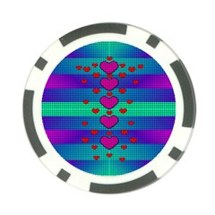 Hearts Weave Poker Chip Card Guard by pepitasart