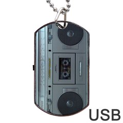 Vintage Tape Recorder Dog Tag Usb Flash (one Side) by Nexatart