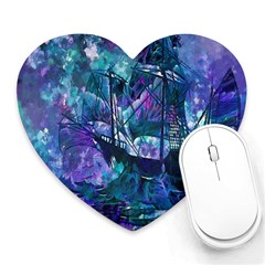 Abstract Ship Water Scape Ocean Heart Mousepads by Nexatart