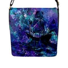 Abstract Ship Water Scape Ocean Flap Messenger Bag (l)  by Nexatart