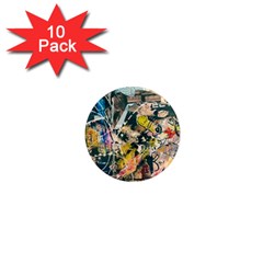 Art Graffiti Abstract Vintage 1  Mini Magnet (10 Pack)  by Nexatart