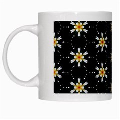 Background For Scrapbooking Or Other With Flower Patterns White Mugs by Nexatart