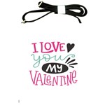 I Love You My Valentine (white) Our Two Hearts Pattern (white) Shoulder Sling Bags Front