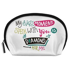 My Every Moment Spent With You Is Diamond To Me / Diamonds Hearts Lips Pattern (white) Accessory Pouches (large)  by FashionFling