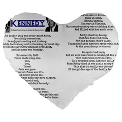 Kennedy Poem Large 19  Premium Flano Heart Shape Cushions by athenastemple