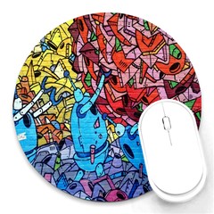 Colorful Graffiti Art Round Mousepads by Nexatart