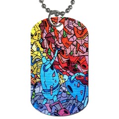 Colorful Graffiti Art Dog Tag (two Sides) by Nexatart