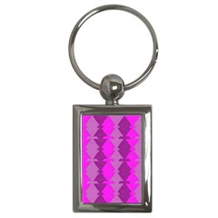 Fabric Textile Design Purple Pink Key Chains (rectangle)  by Nexatart