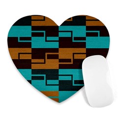 Fabric Textile Texture Gold Aqua Heart Mousepads by Nexatart