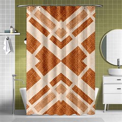 Fabric Textile Tan Beige Geometric Shower Curtain 48  X 72  (small)  by Nexatart