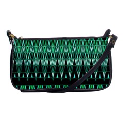 Green Triangle Patterns Shoulder Clutch Bags by Nexatart