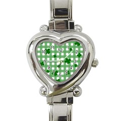 Clover Pattern Heart Italian Charm Watch by Valentinaart