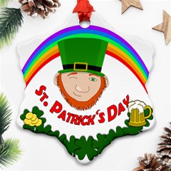 St  Patrick Snowflake Ornament (two Sides) by Valentinaart