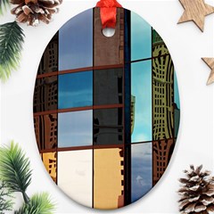 Glass Facade Colorful Architecture Ornament (oval) by Nexatart