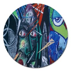 Graffiti Art Urban Design Paint Magnet 5  (round) by Nexatart