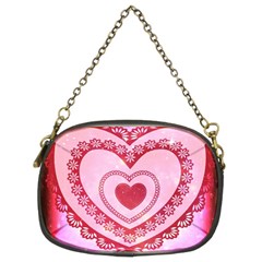 Heart Background Lace Chain Purses (two Sides)  by Nexatart