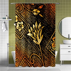 Orange Paper Patterns For Scrapbooking Shower Curtain 48  X 72  (small)  by Nexatart