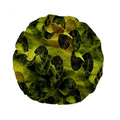 Olive Seamless Camouflage Pattern Standard 15  Premium Round Cushions by Nexatart